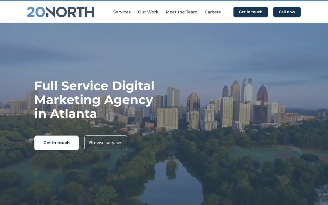 20North Marketing home page