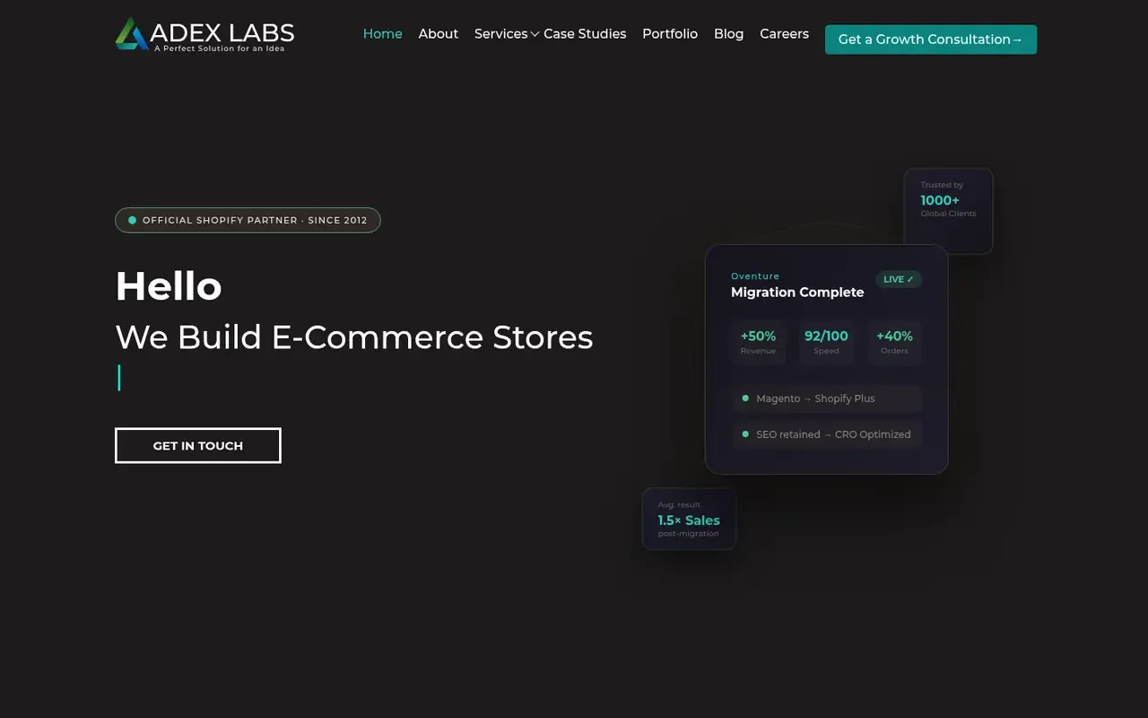 Adex Labs home page