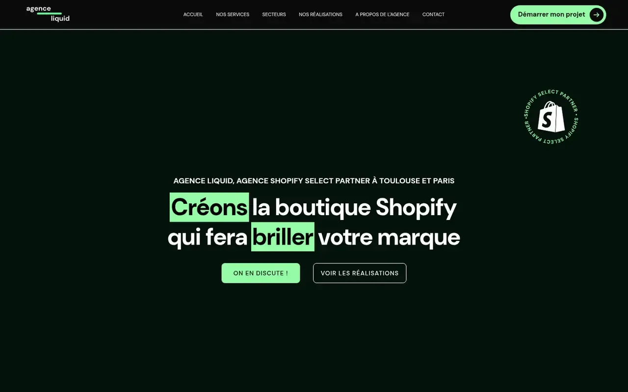 Agence Liquid home page