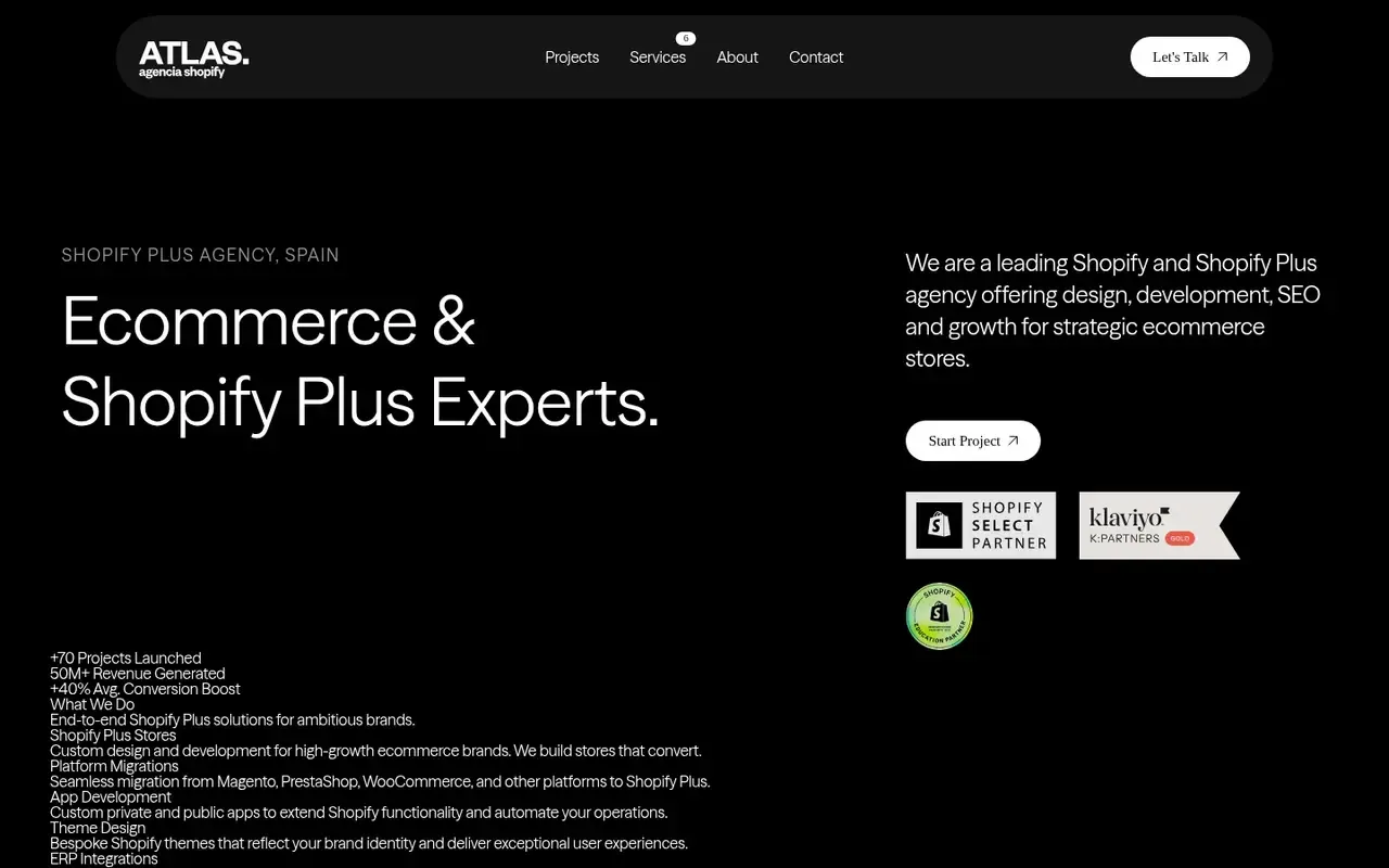 Atlas Agencia home page