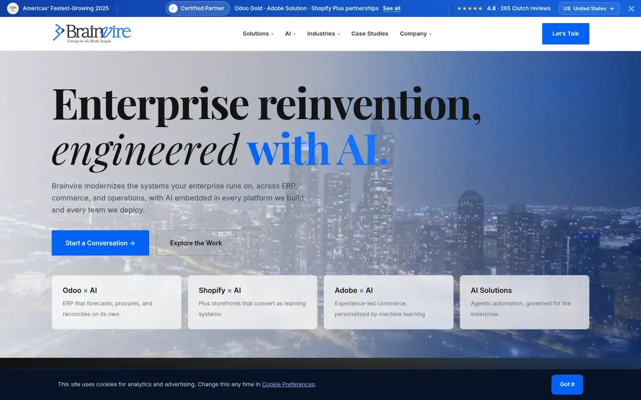Brainvire home page