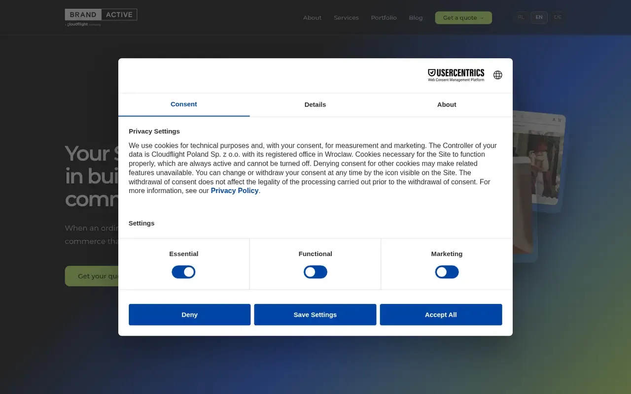 Brand Active home page