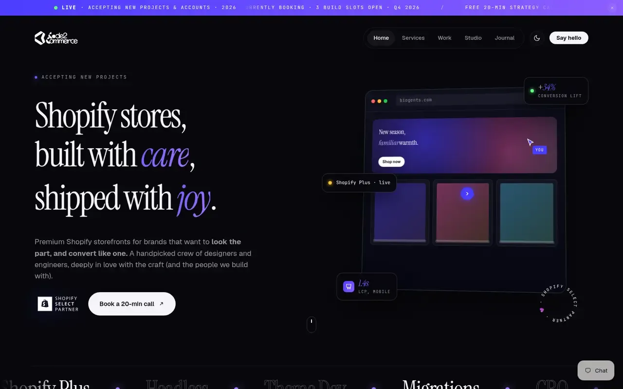 Code2Commerce home page