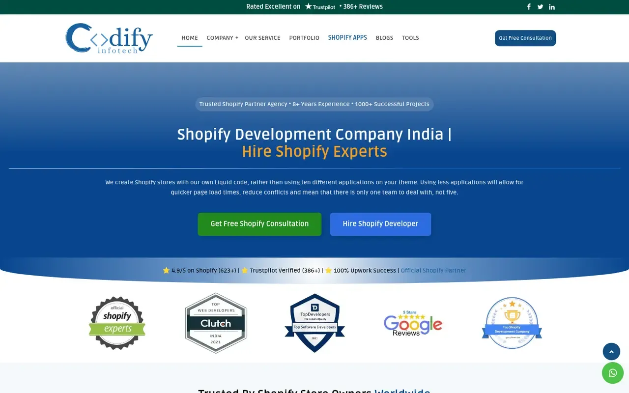Codify Infotech home page