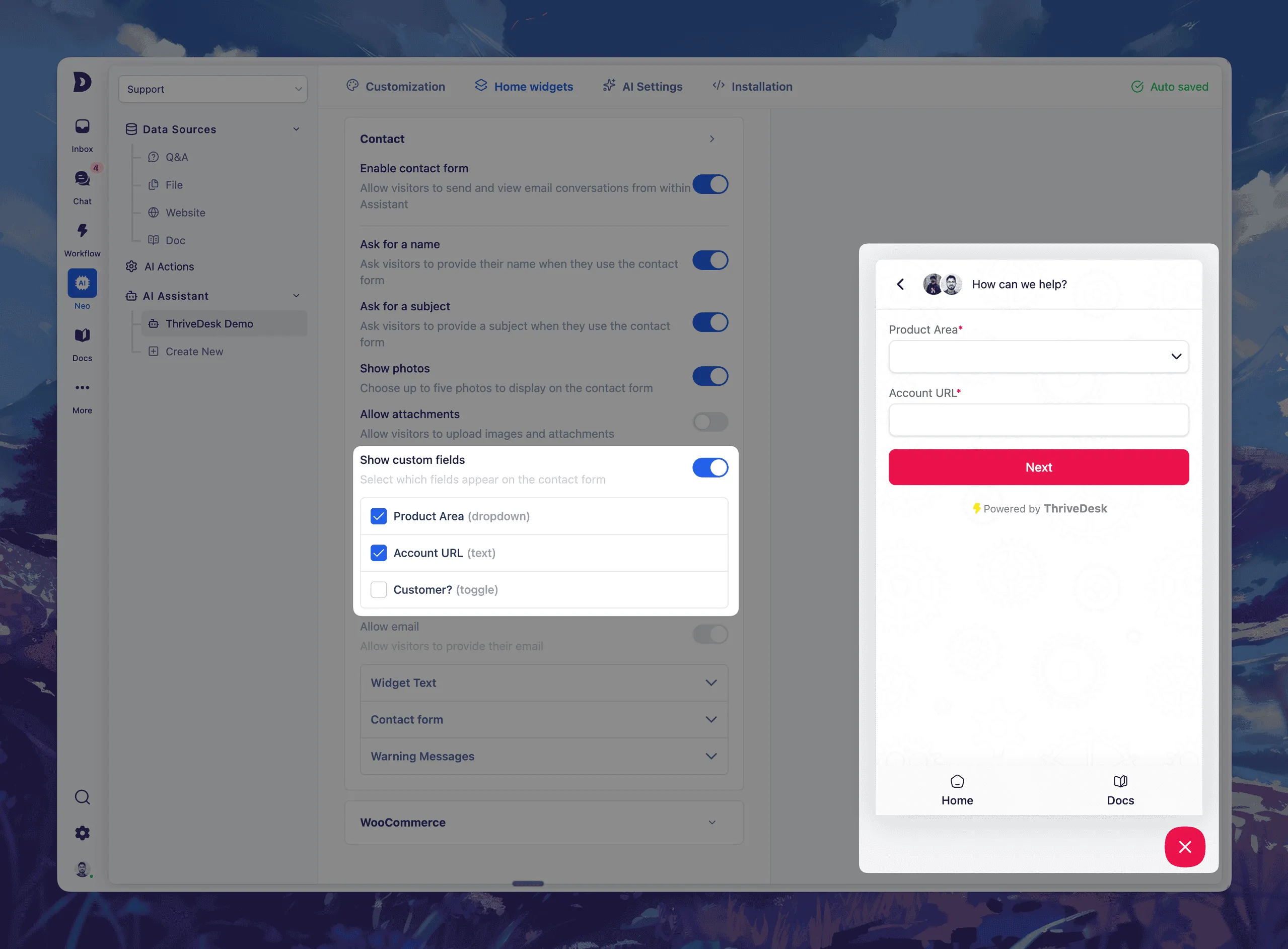 Custom Fields Now Work with the Chat Widget