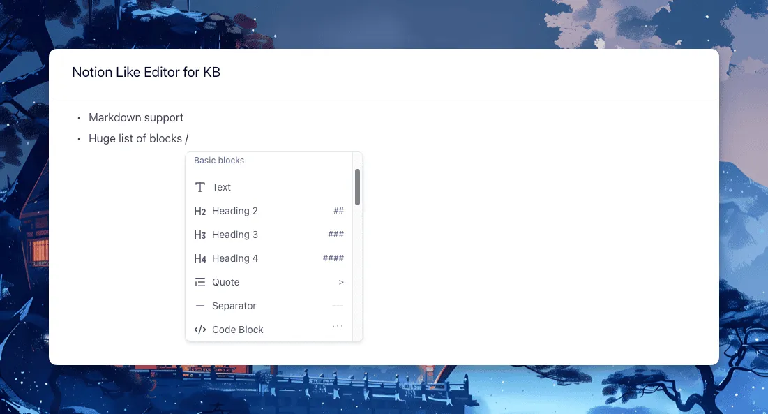 New Editor for Knowledge Base
