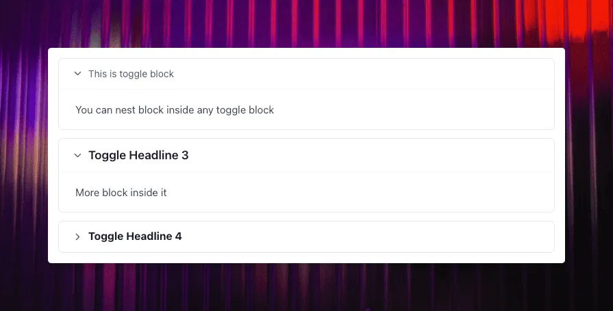 Toggles & Steppers Blocks for Knowledge Base