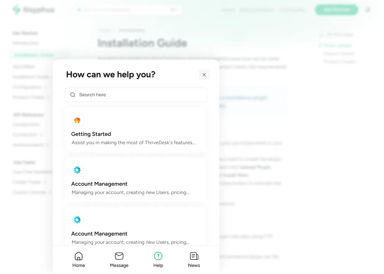 ThriveDesk In-app Help