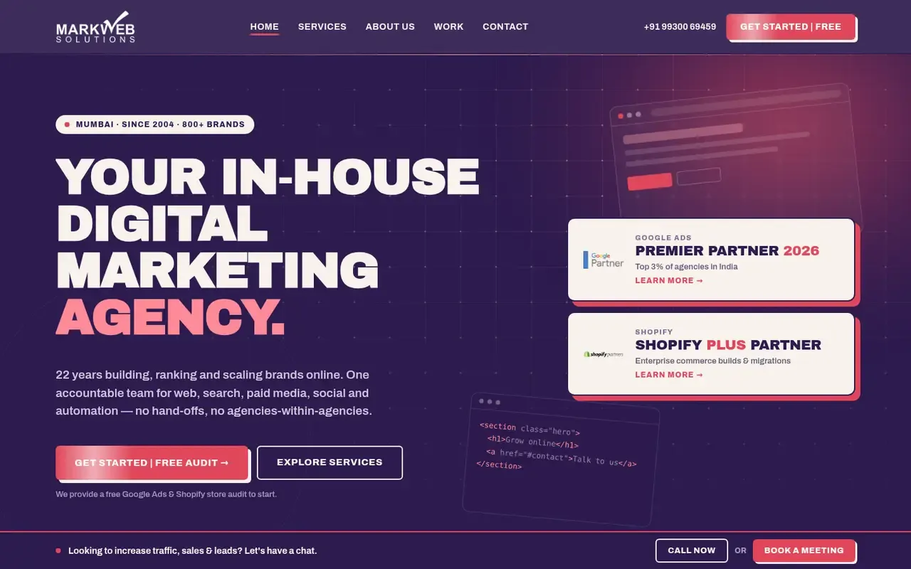 Mark Web Solutions home page