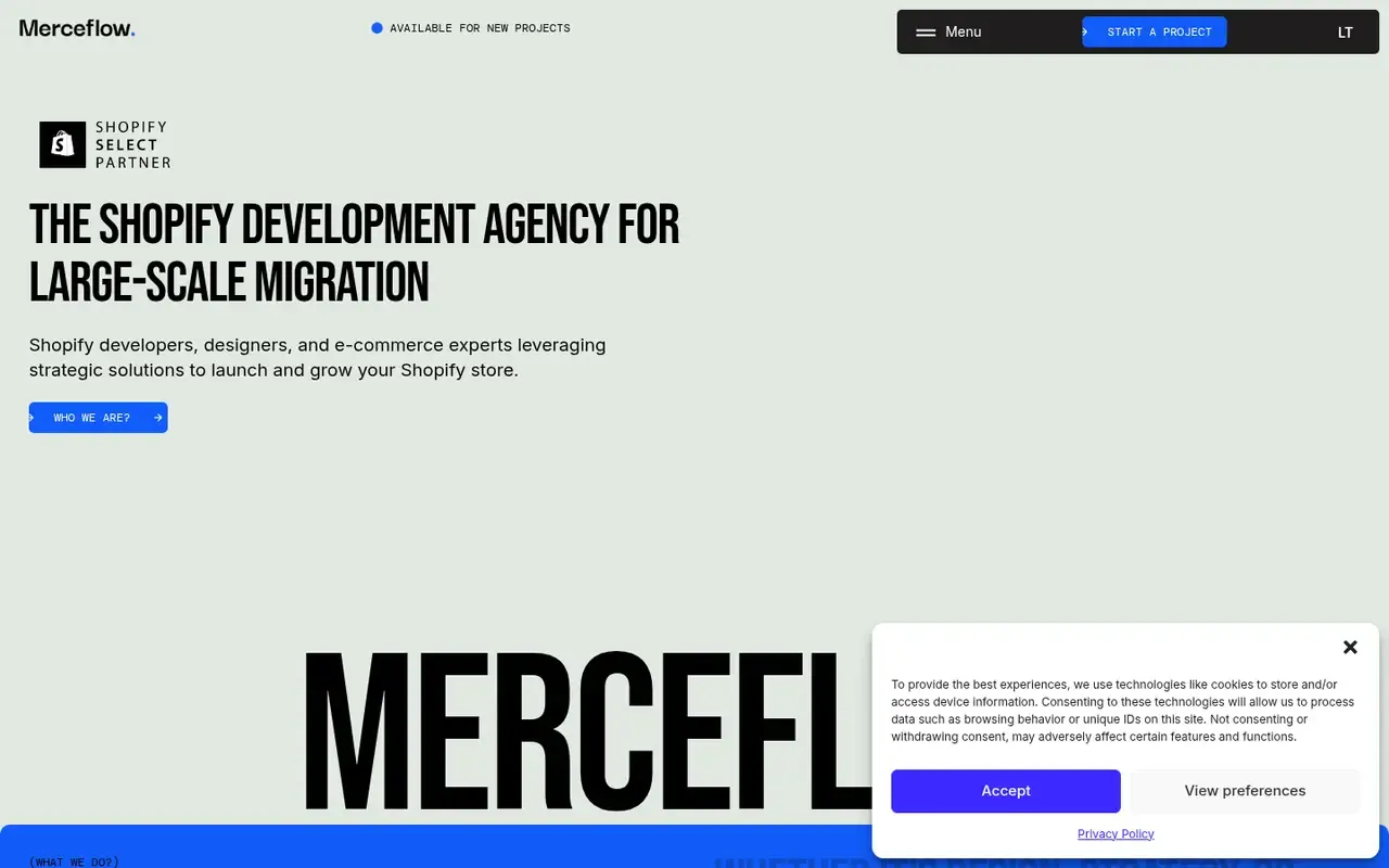 Merceflow home page