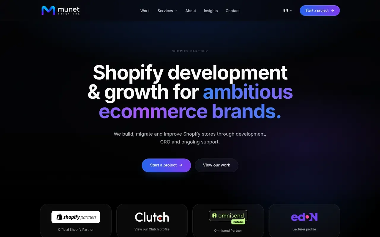 Munet Solutions home page