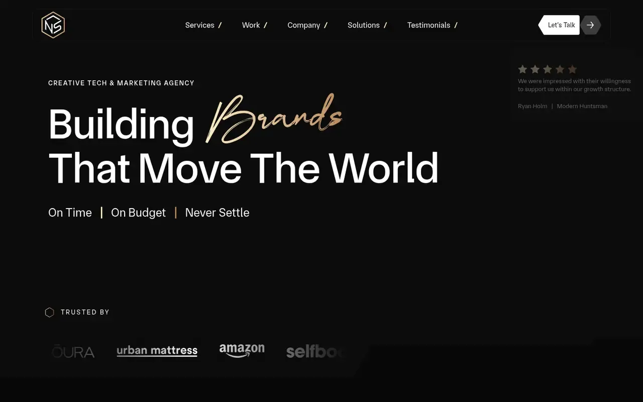 Never Settle home page