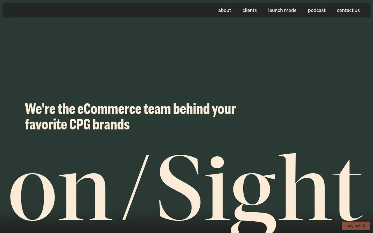 on/Sight home page