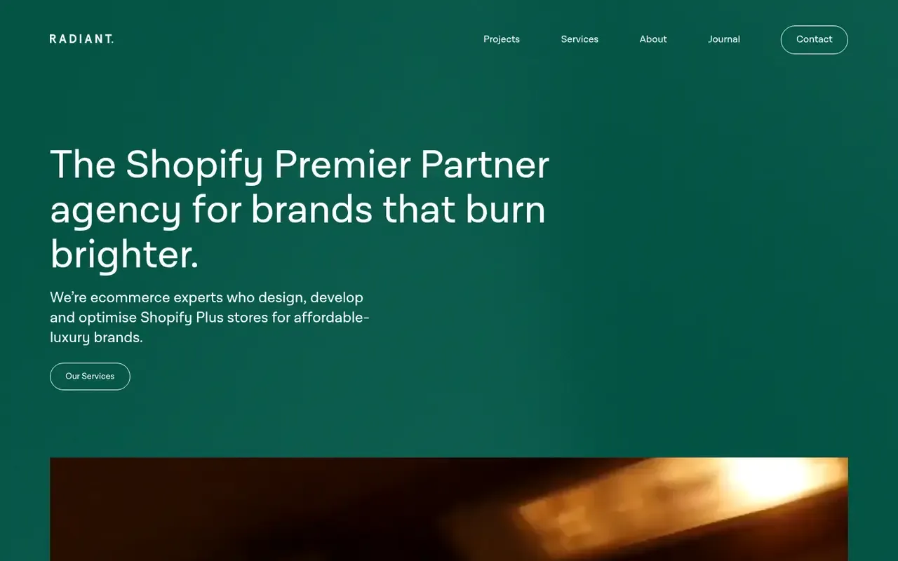 Radiant home page