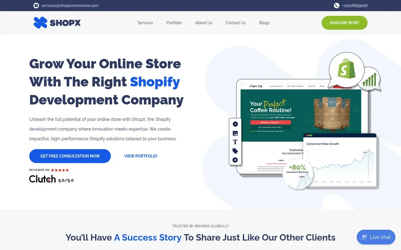ShopX Commerce home page
