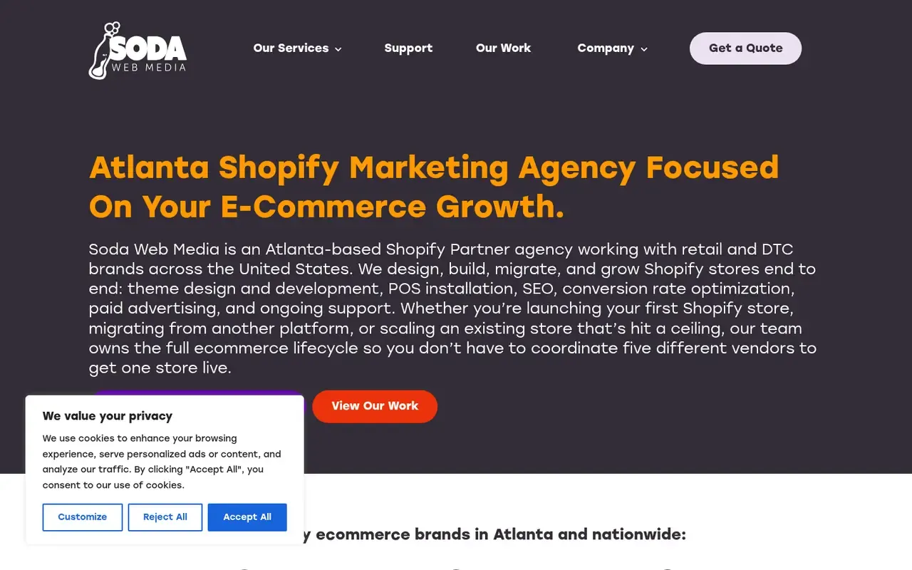 Soda Web Media home page