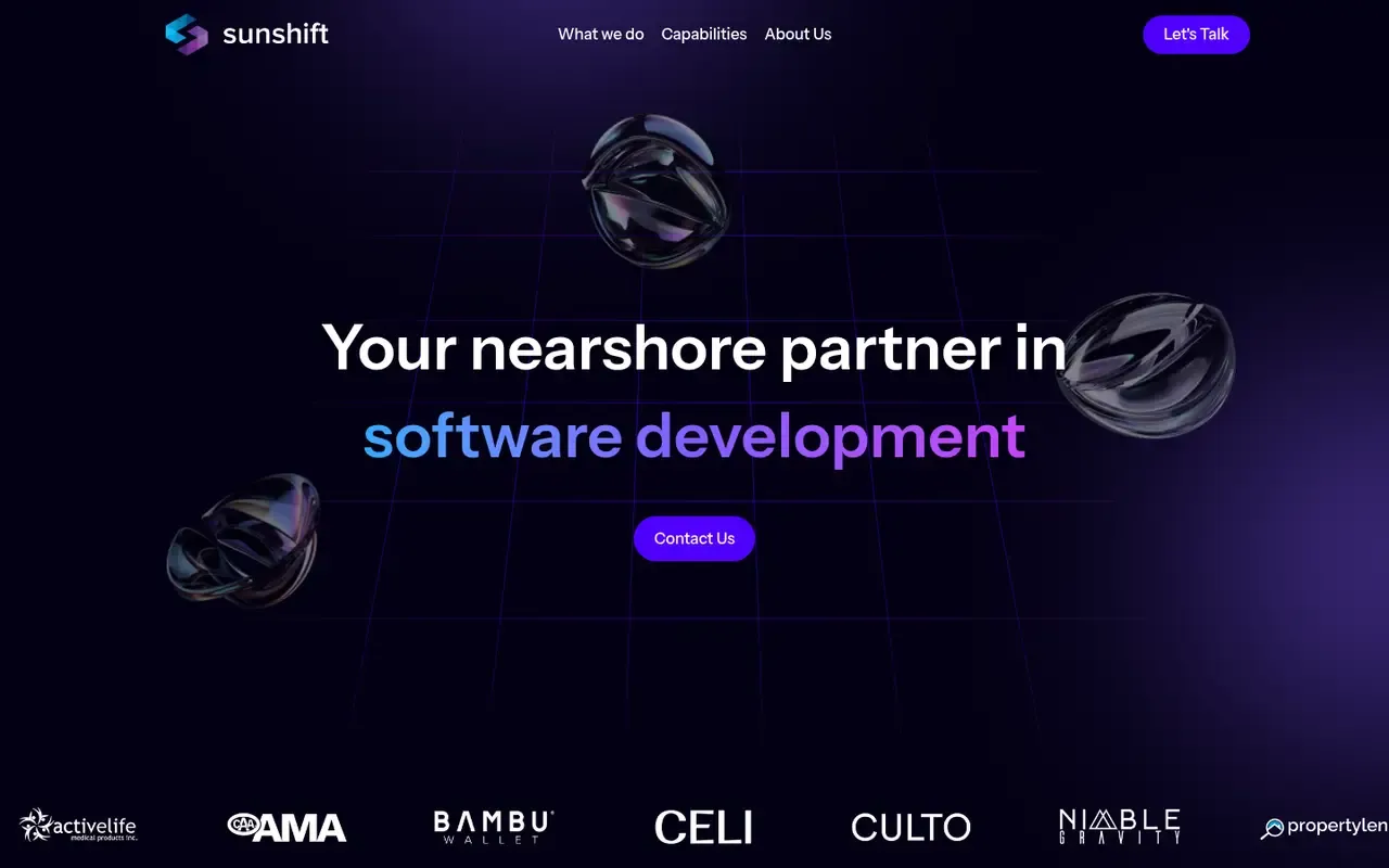Sunshift Dev home page