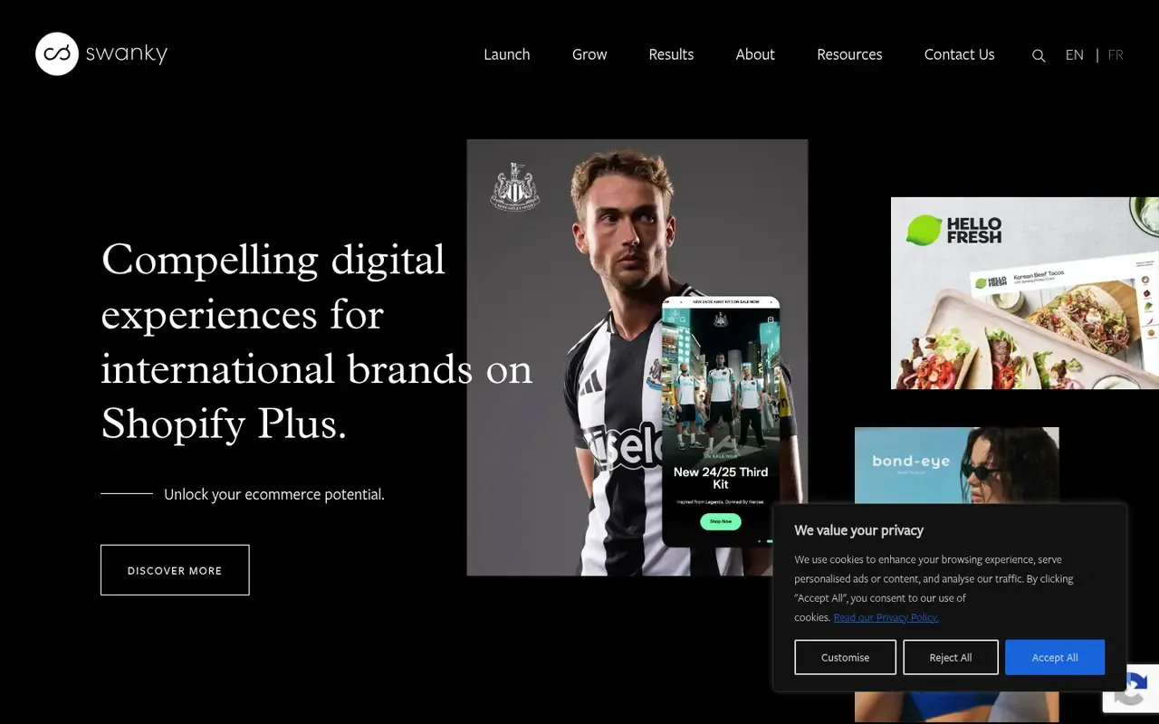 Swanky home page