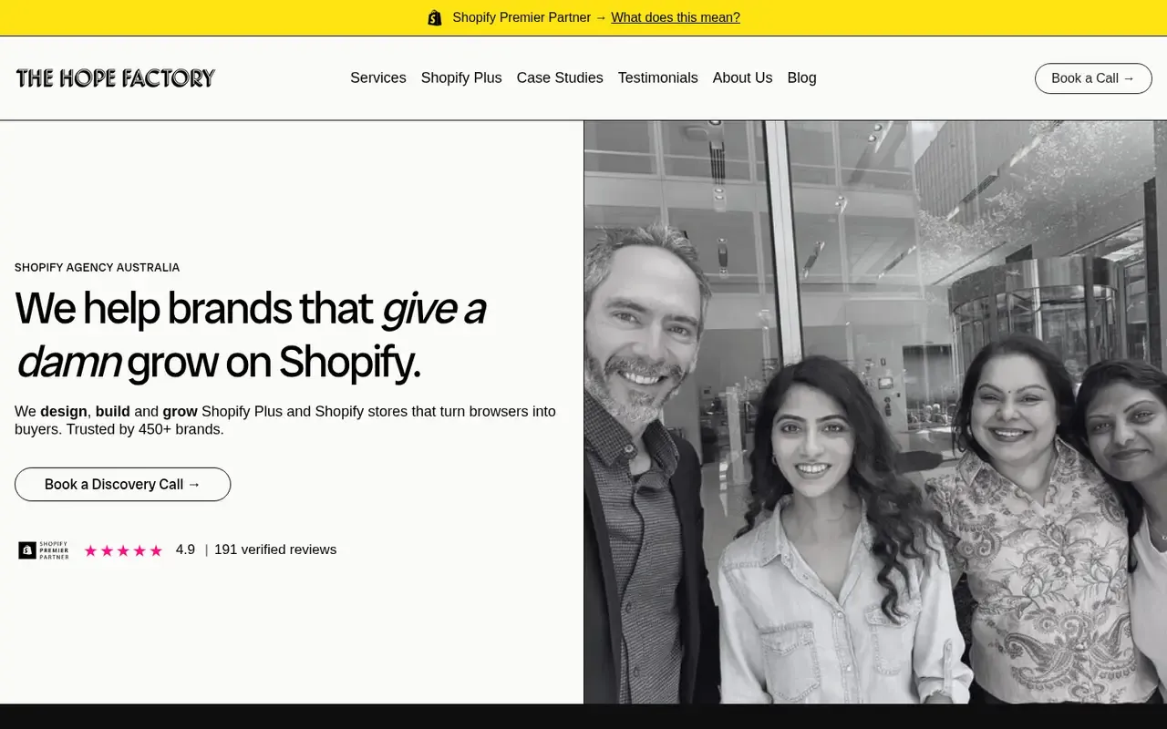 The Hope Factory home page