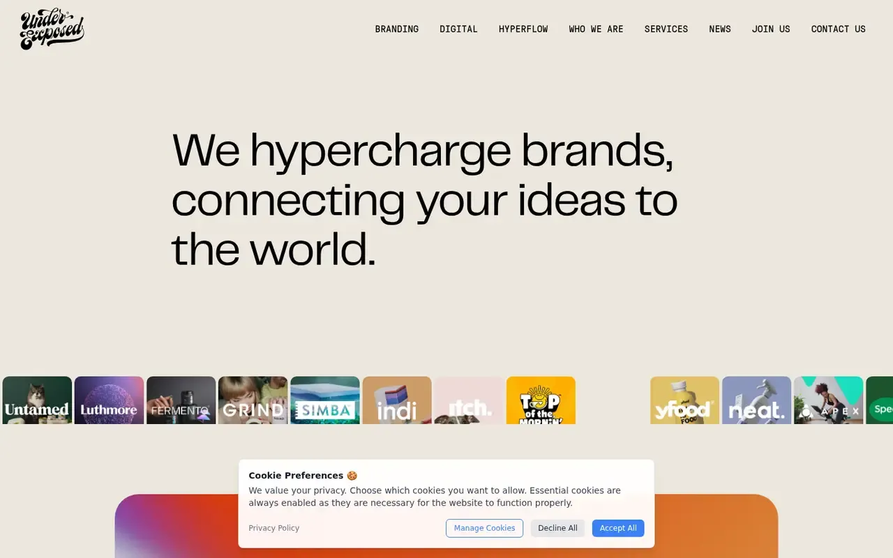 Underexposed home page