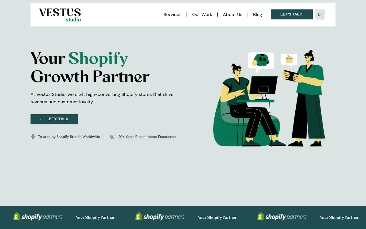 Vestus Studio home page