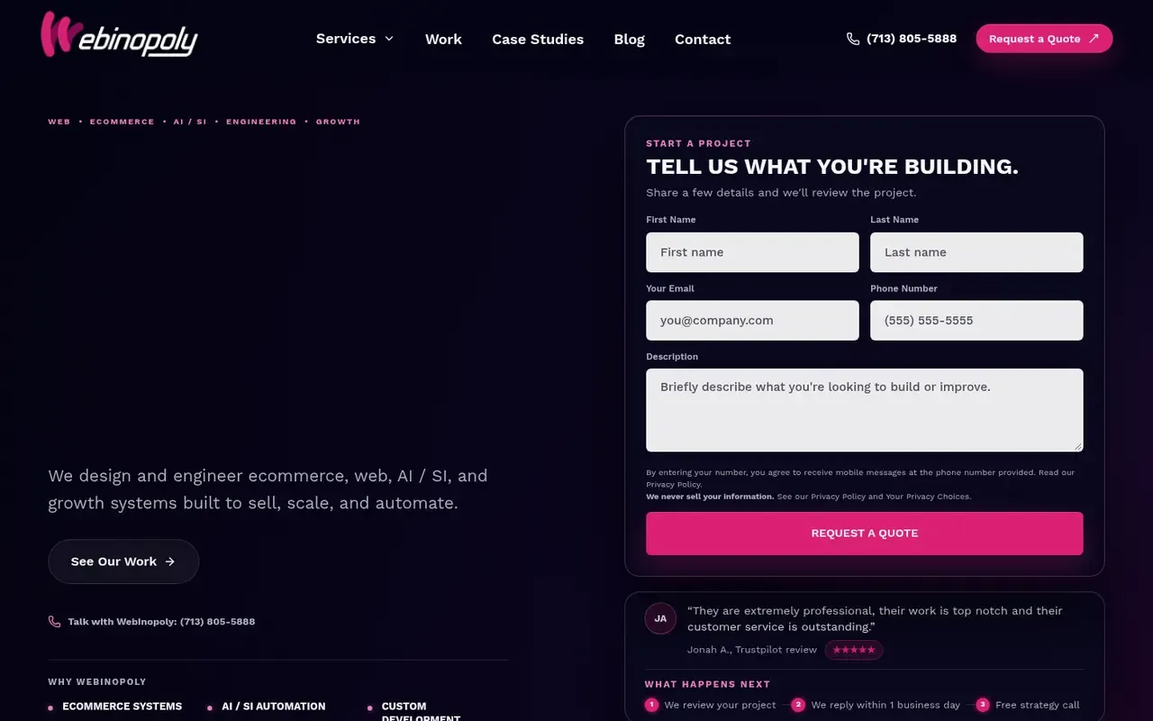 Webinopoly home page