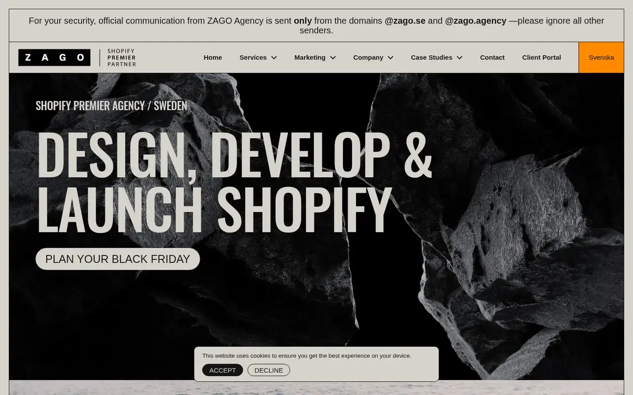 ZAGO Agency home page