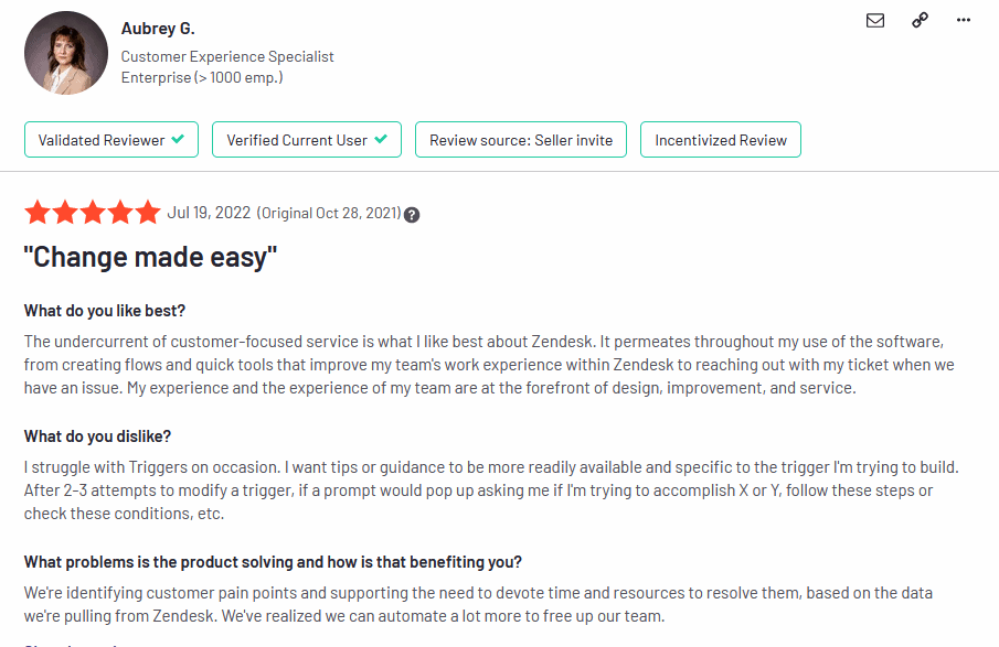 Zendesk Customer Review