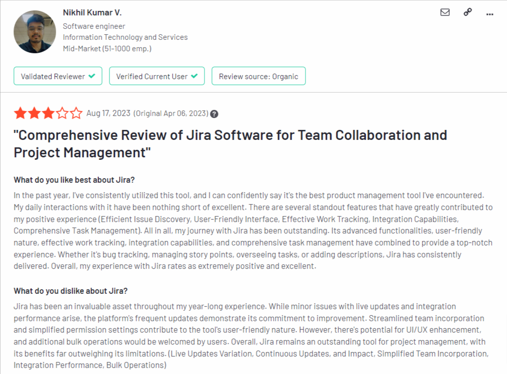 Jira User Review