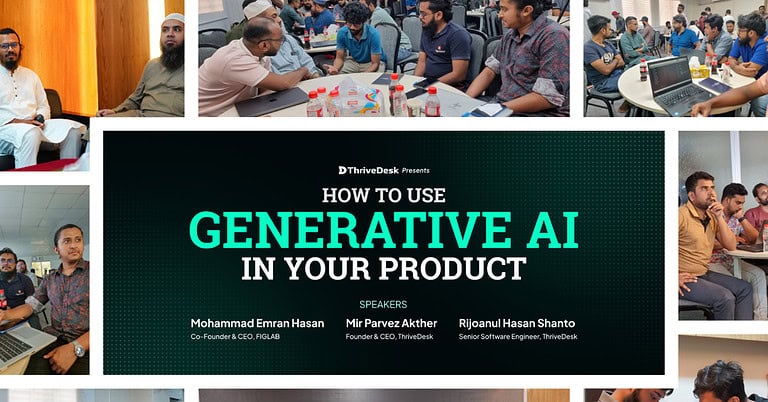 Generateative AI tools for products, thriveDesk, AI-powered product integration, AI in business innovation, new AI technology for products.