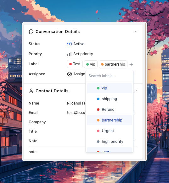 label ticket - ThriveDesk