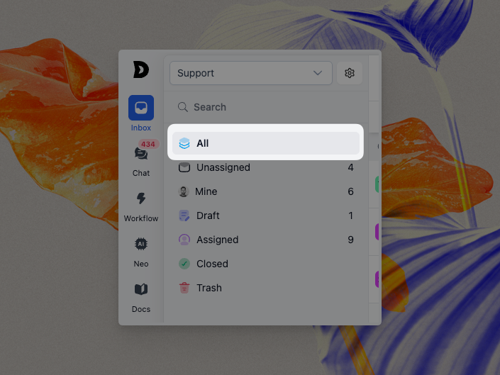 Merge Bulk Conversations, Unified Inbox & Assistant API Update 1 all filter - ThriveDesk