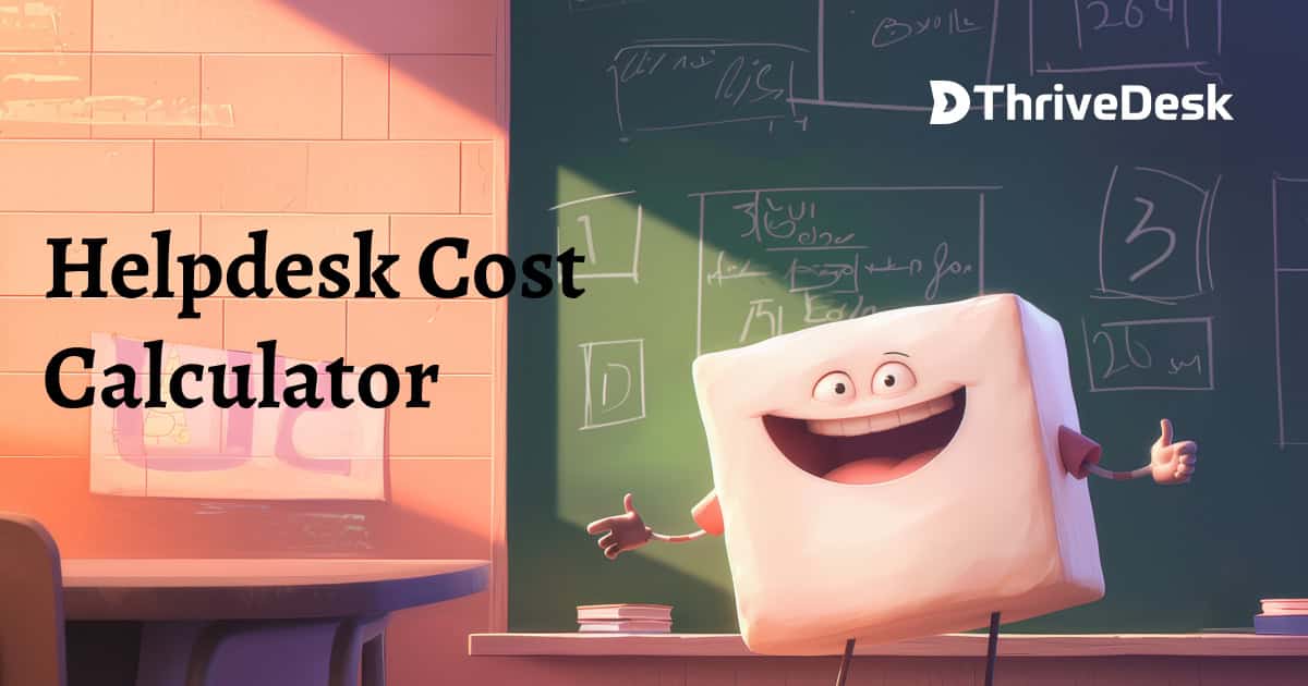Cartoon character promoting cost calculator