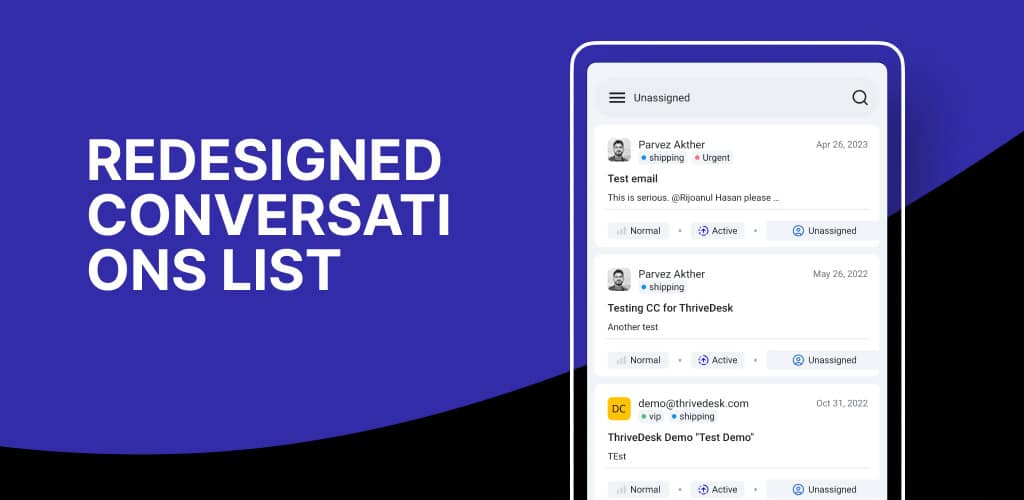 ios conversation list - ThriveDesk