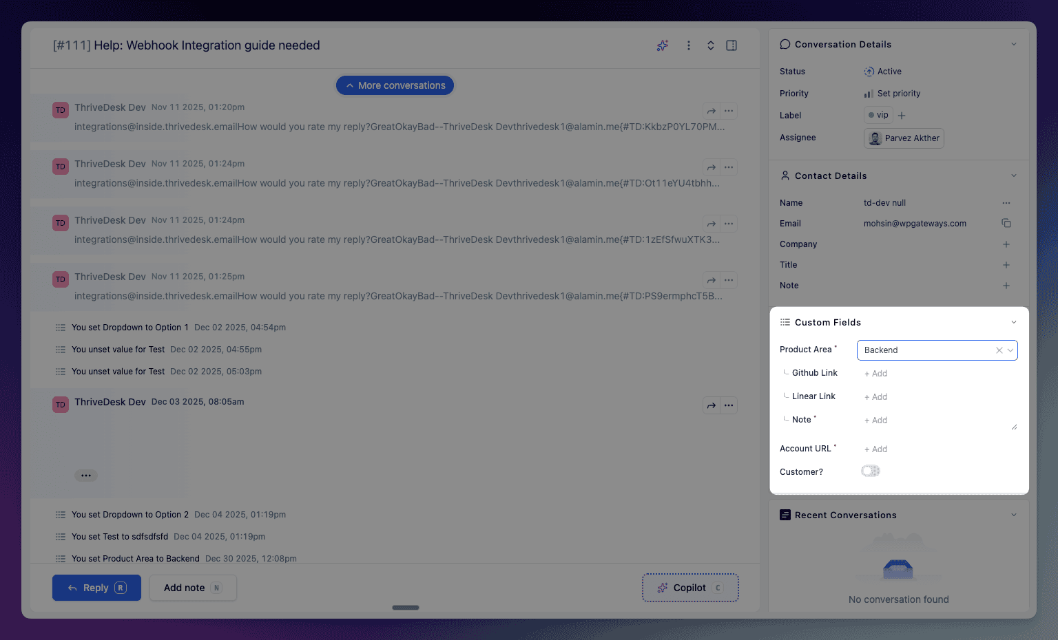 Introducing Custom Fields for Tickets – Tailor Your Support, Your Way 1 custom fields ticket ui - ThriveDesk