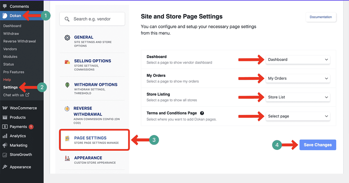 How to Create a Multivendor Marketplace with Dokan 18 dokan page settings
