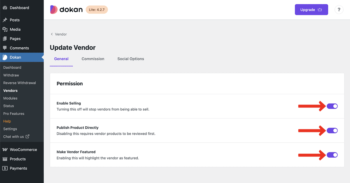 How to Create a Multivendor Marketplace with Dokan 23 enable vendor's permissions