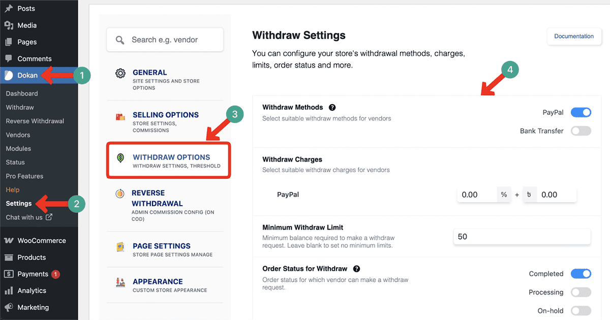 How to Create a Multivendor Marketplace with Dokan 16 withdrawal option